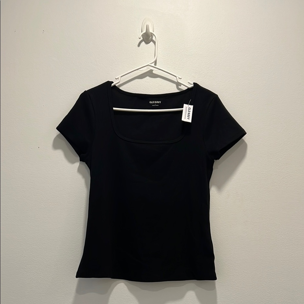 Old Navy Black Ribbed Short Sleeve T-Shirt